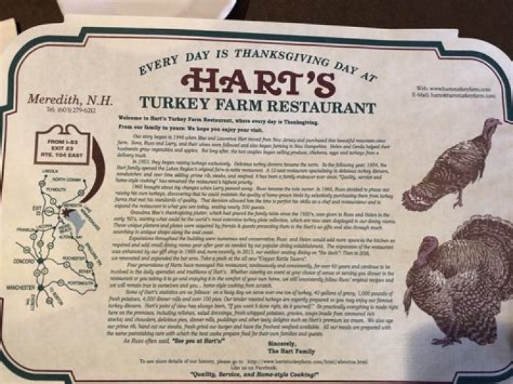 Discover The Delights Of Hart's Turkey Farm Restaurant Menu